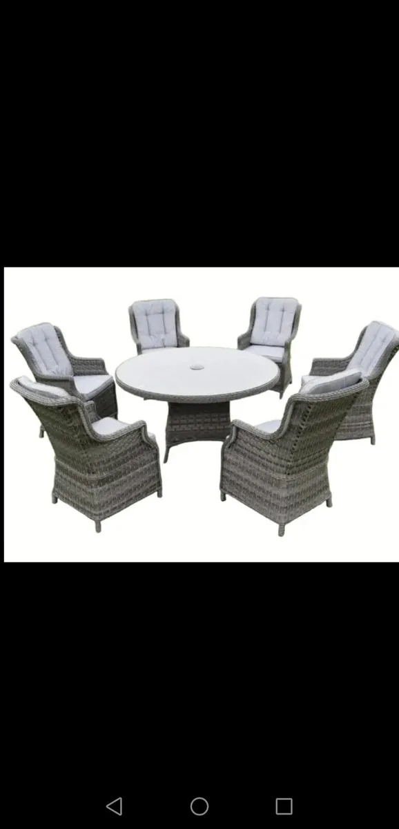 Brand New 6 Seater Dark Grey Rattan Garden  Set - Image 1