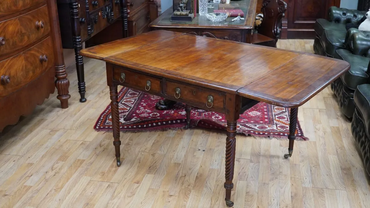 Late Georgian Drop-Leaf Sofa Table / Writing Desk - Image 2
