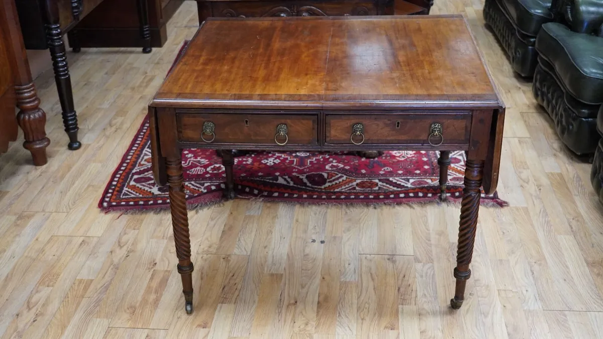 Late Georgian Drop-Leaf Sofa Table / Writing Desk - Image 4