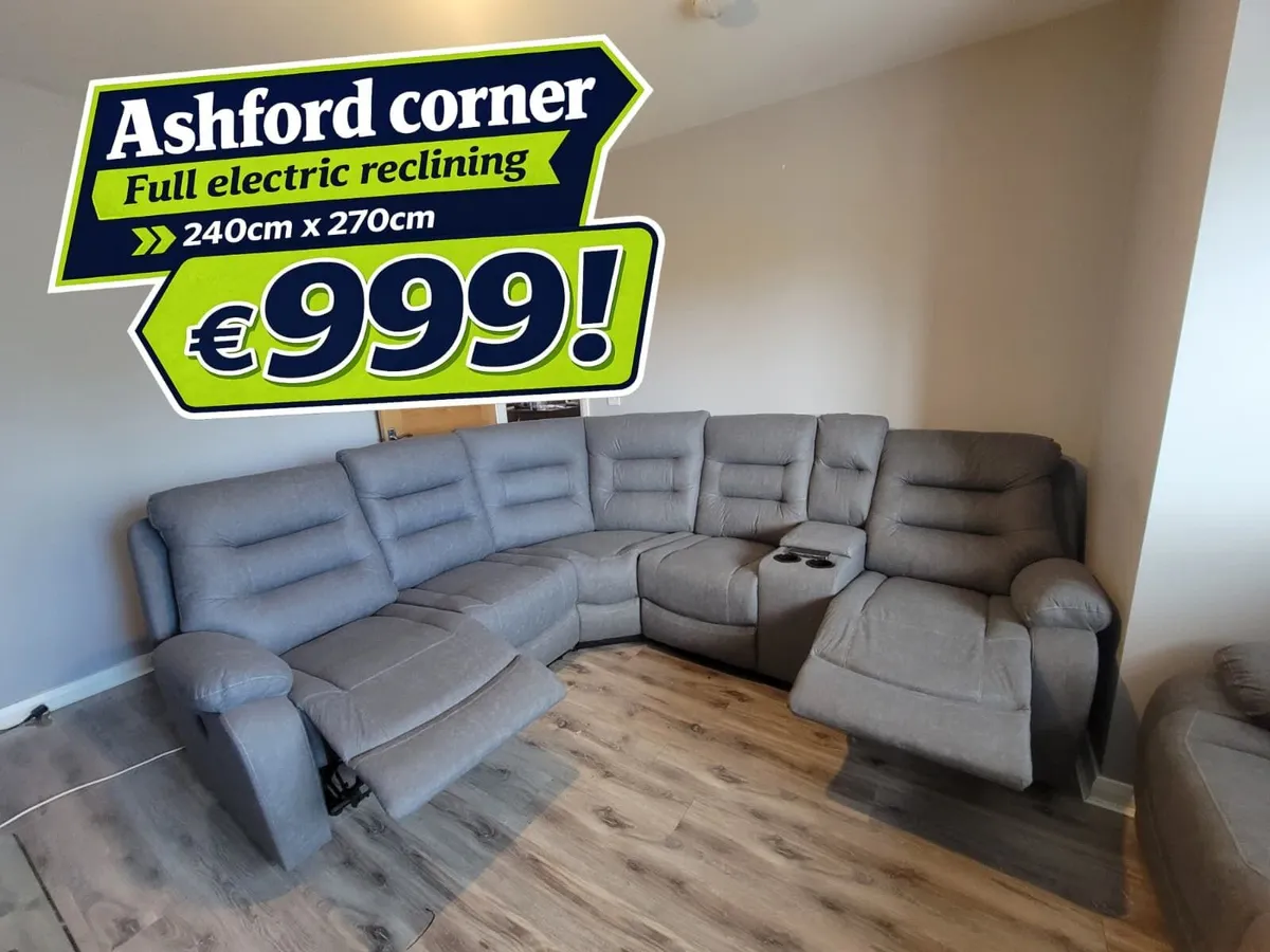 Full electric reclining Ashford sofas - NEW - Image 1