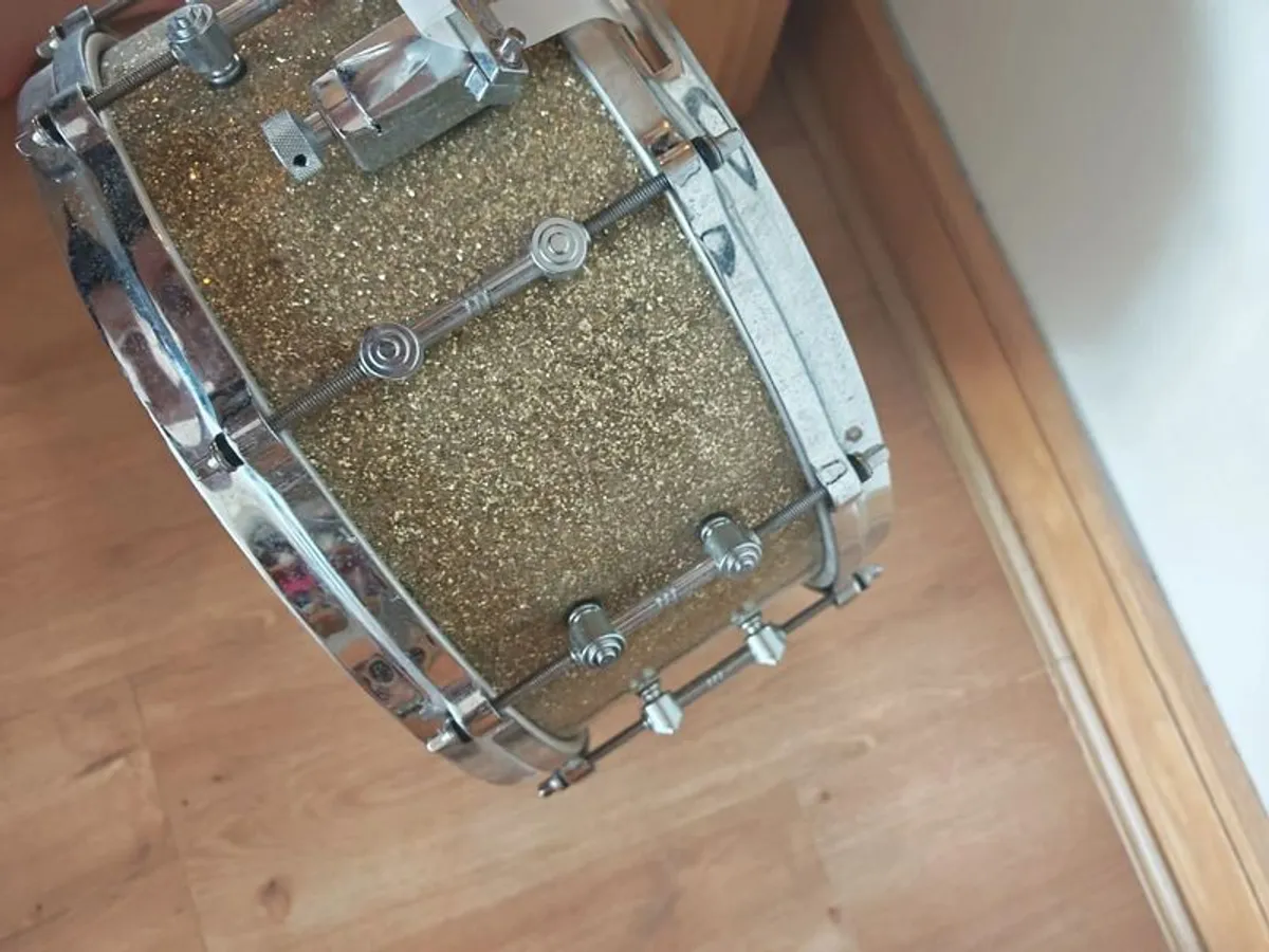 Gretsch Catalina Maple Snare Drum Sparkle Finish, Used but Working - Image 2