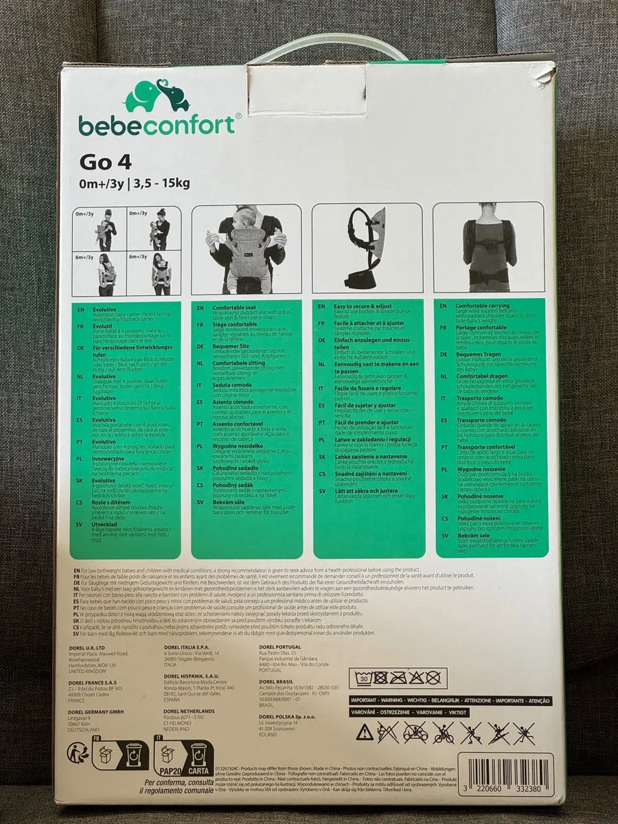 Used once. Bebeconfort Go4 Adjustable Baby Carrier - Image 3