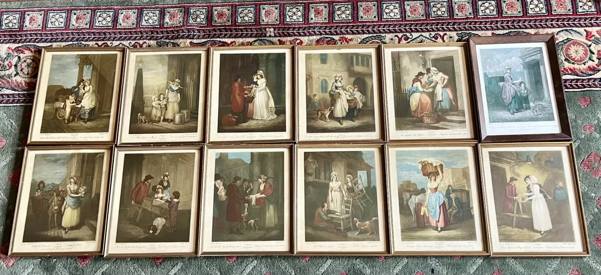 Antique Pictures - 12 Framed Cries of London - Image 1