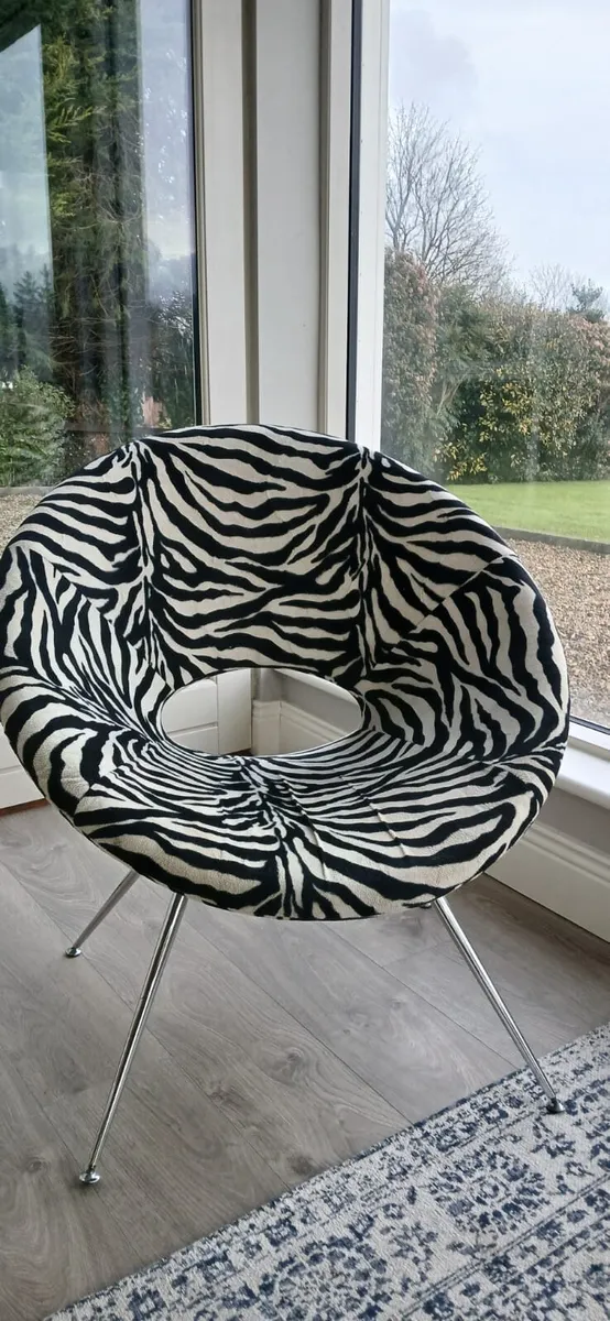 Occasional chair armchair Zebra print - Image 2