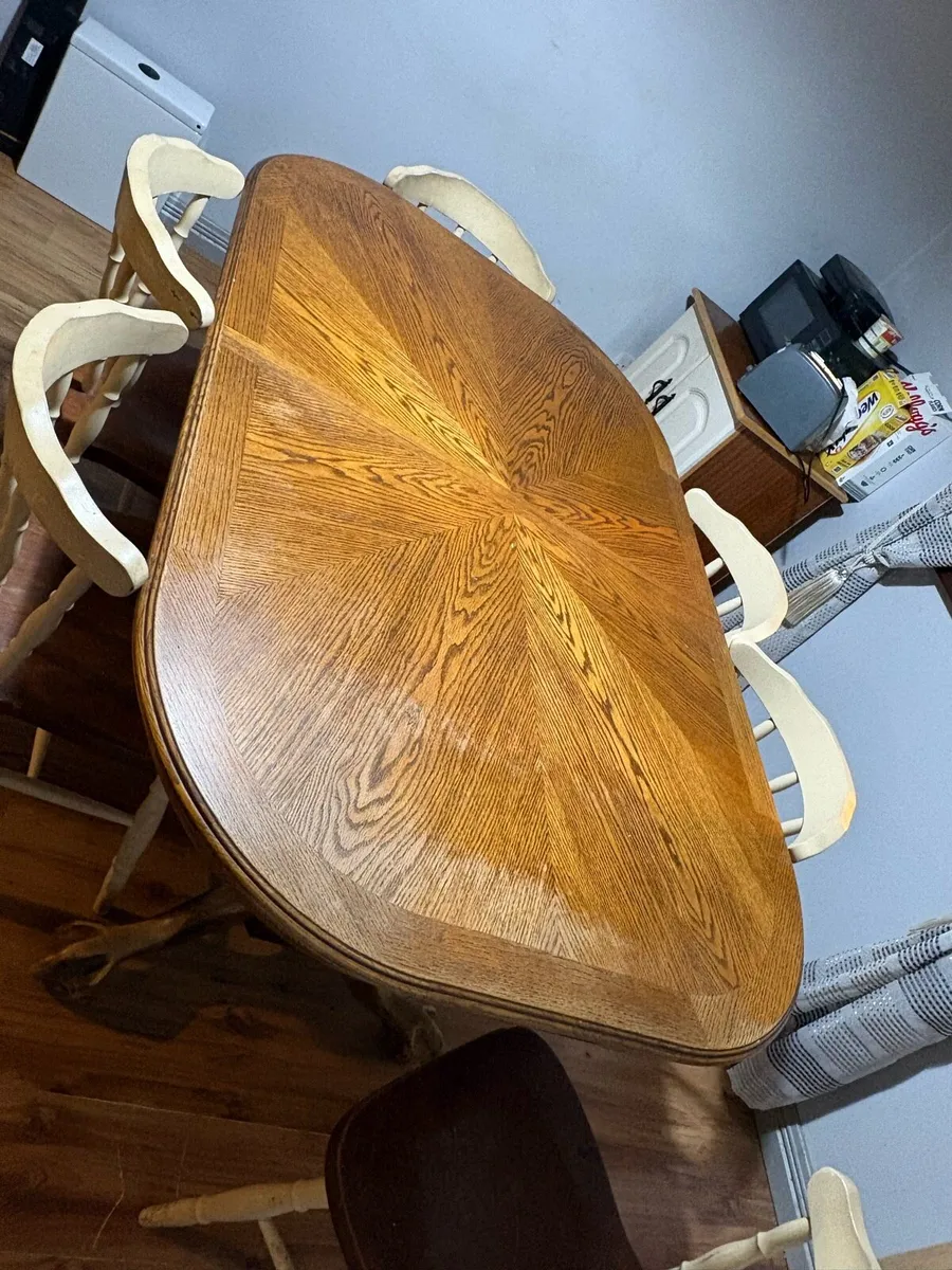 Solid wood table with 6 chairs - Image 3
