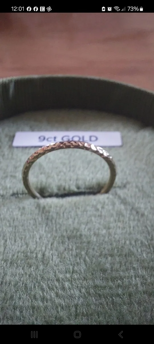 Diamond cut 9ct gold ring - Image 3