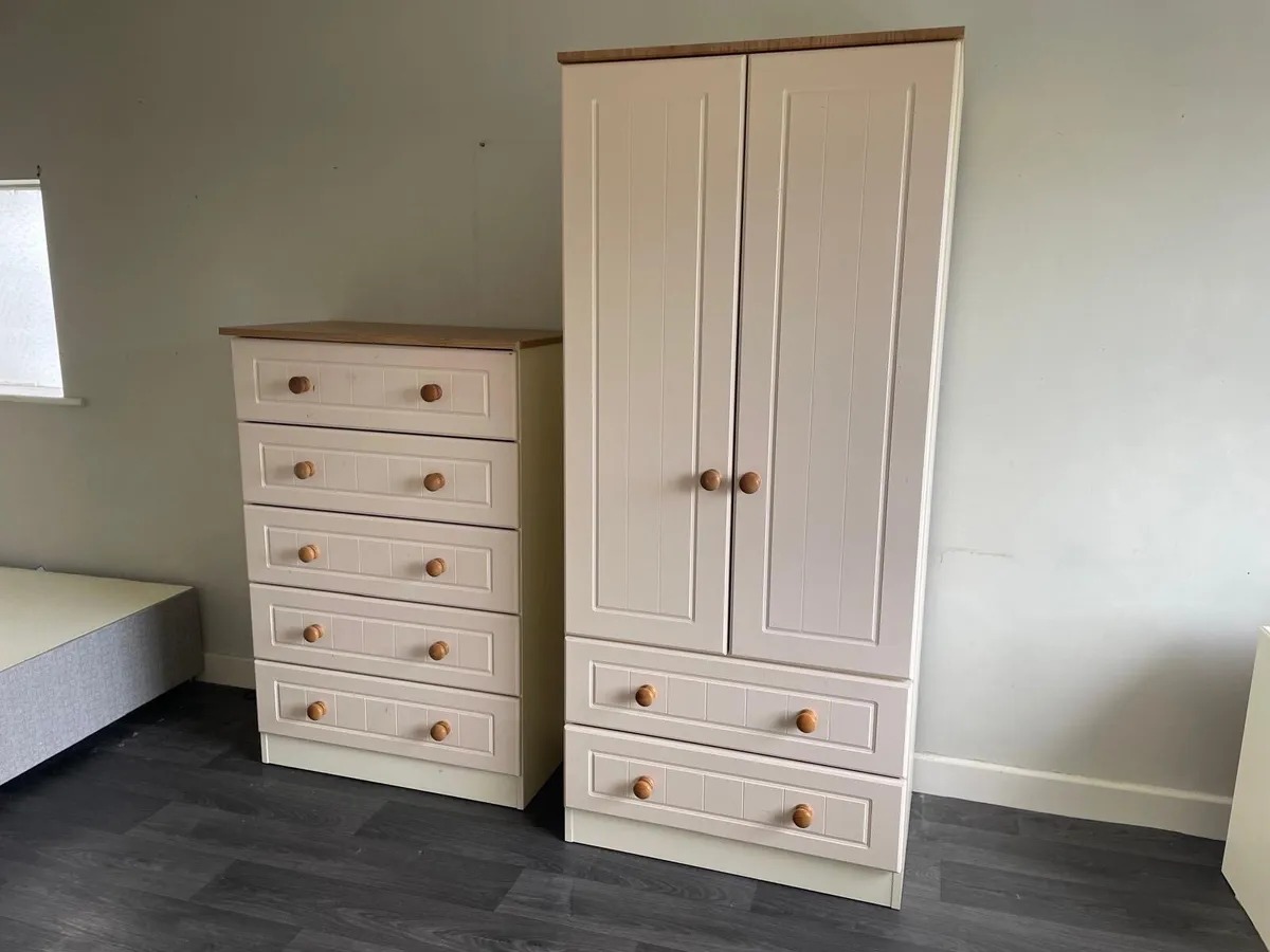 Wardrobe, chest of drawers set - Image 1