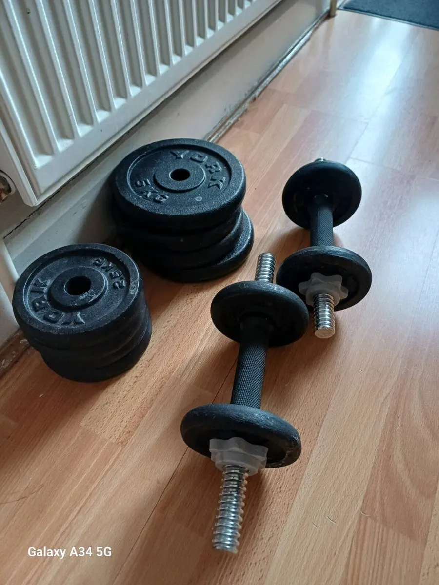 York dumbbell weight set
