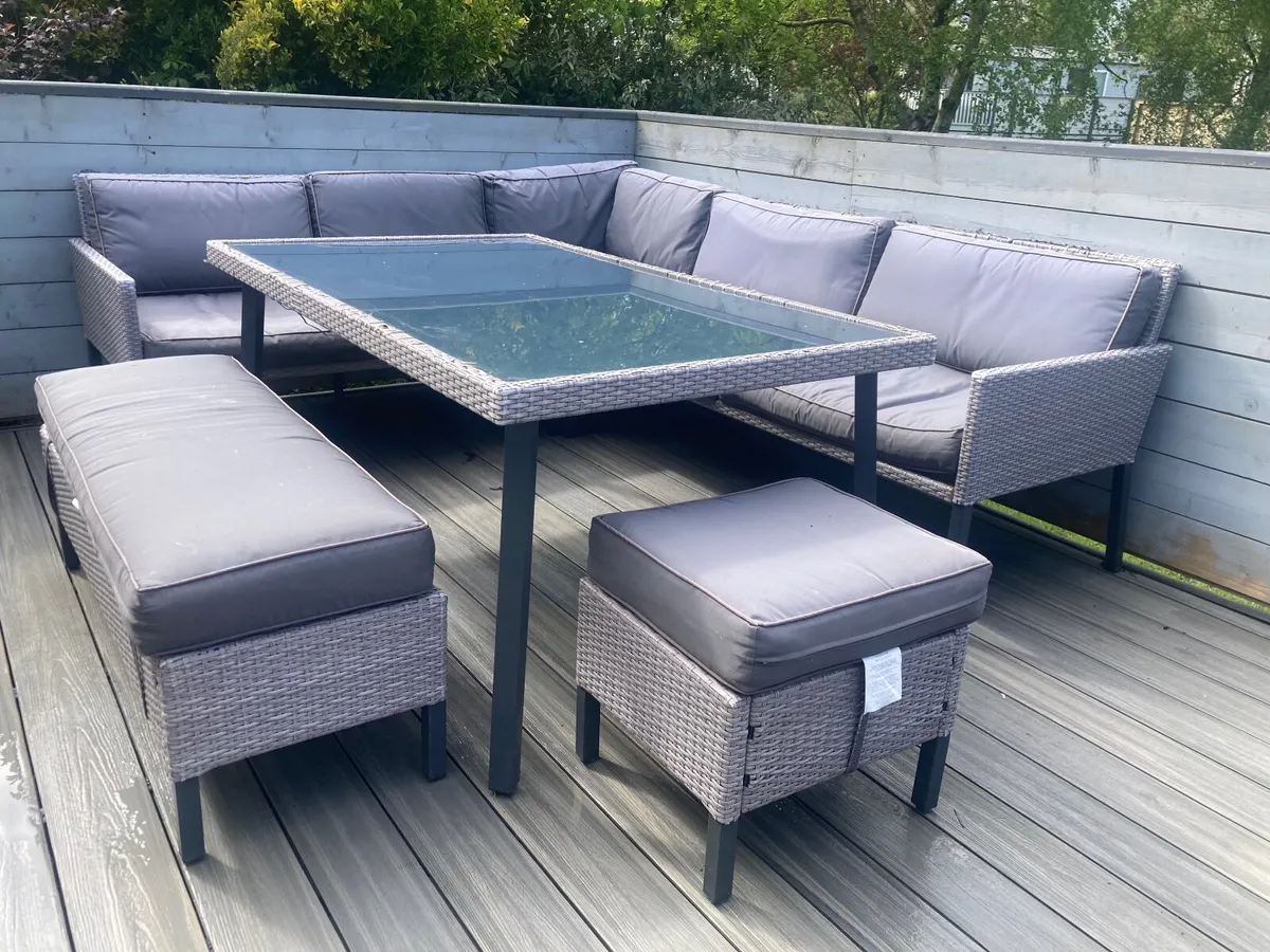 Outdoor Dining Set Garden Furniture Rattan - Image 1