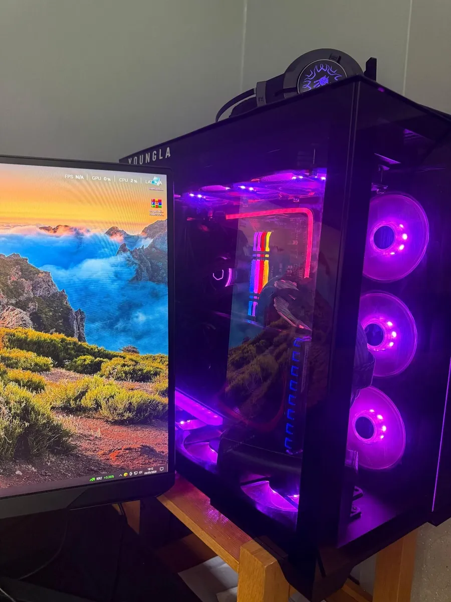 🔥 Full RGB Gaming Setup – Dual Monitor + Powerful - Image 1