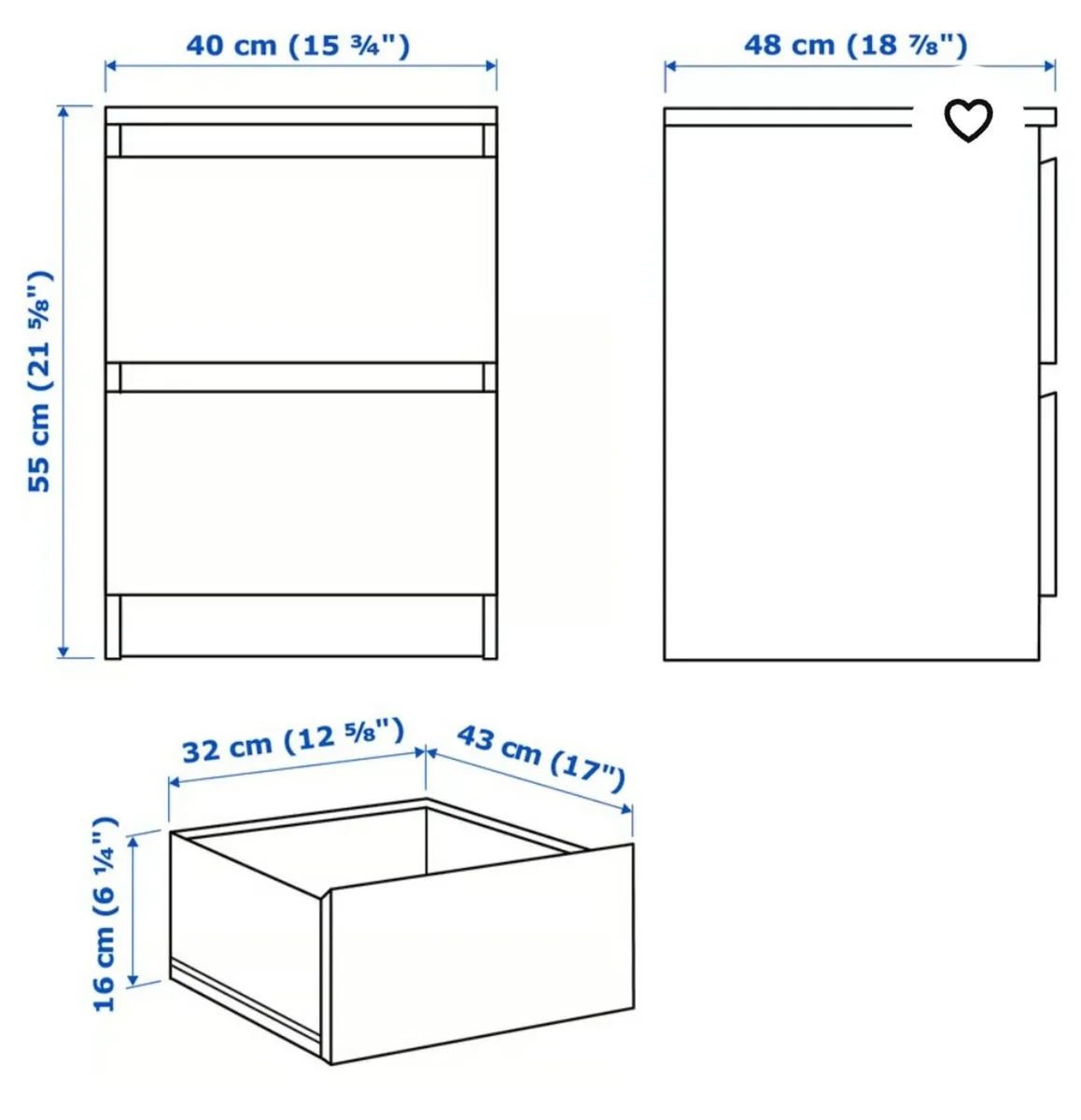 MALM chest of drawers - Image 2