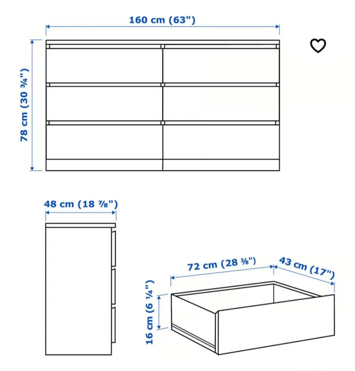 MALM chest of drawers - Image 3