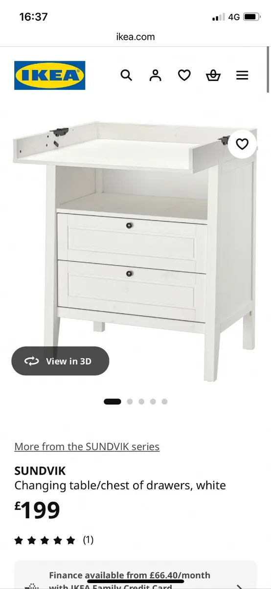 SUNDVIK Changing table/chest of drawers, white - Image 2