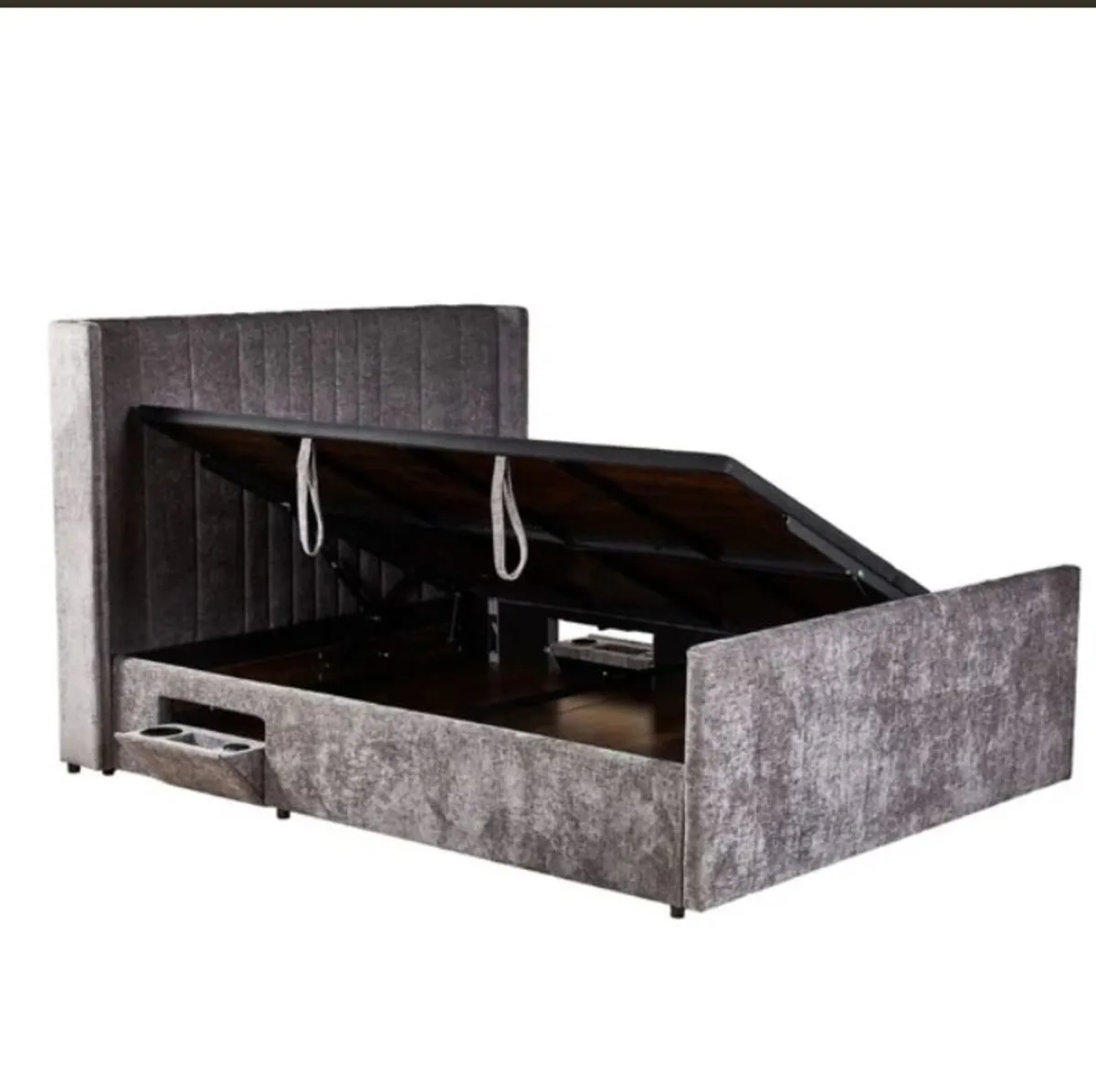 Clara Beige Grey Smart Storage Bed - Image 4