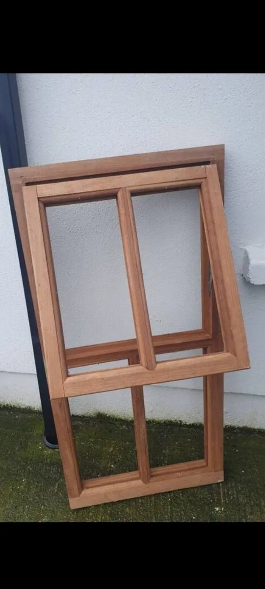 solid teak double hung sash window frame - Image 1