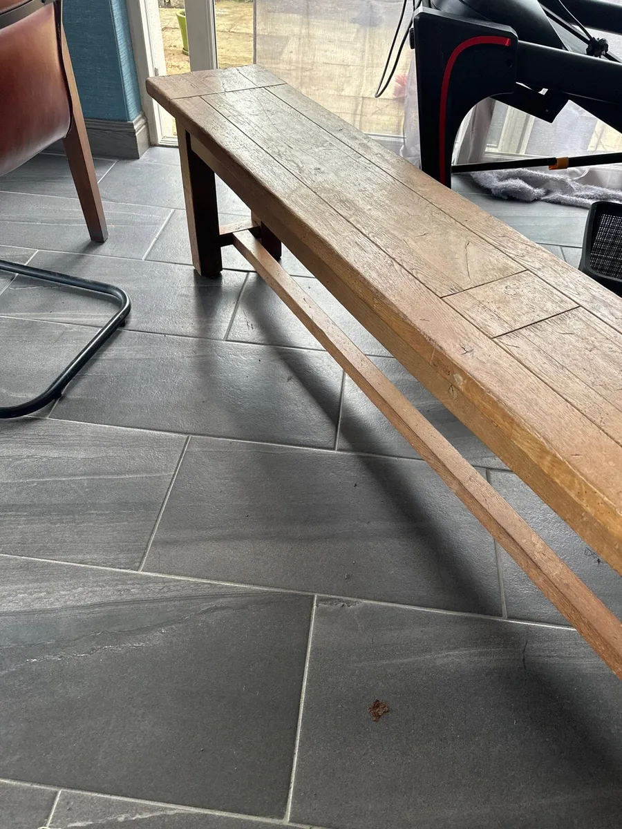 Solid French Oak bench - Image 2