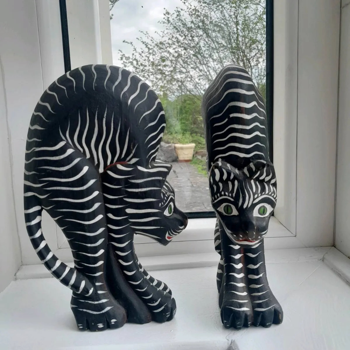 Cats, arched cats, wooden carved - Image 1
