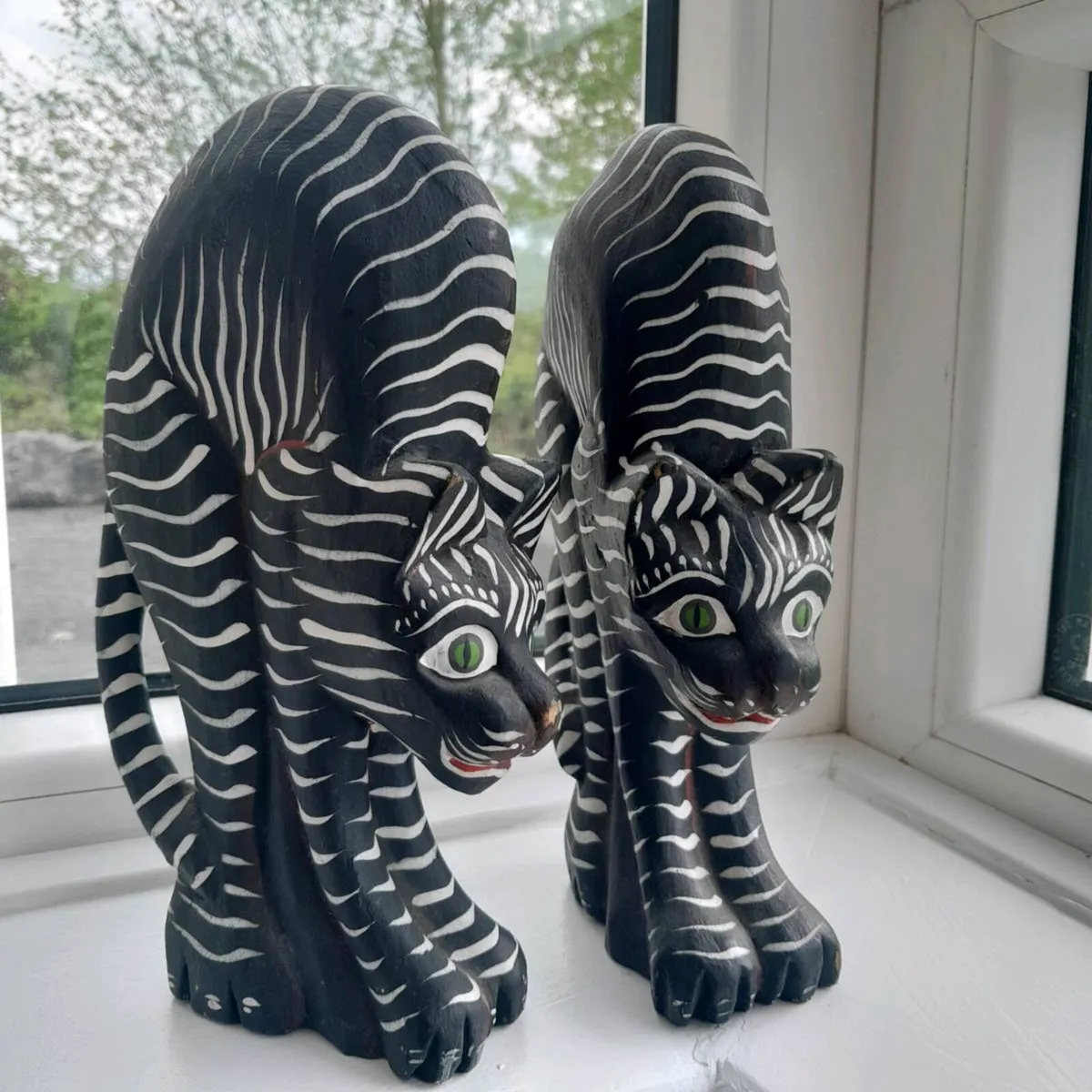 Cats, arched cats, wooden carved - Image 2