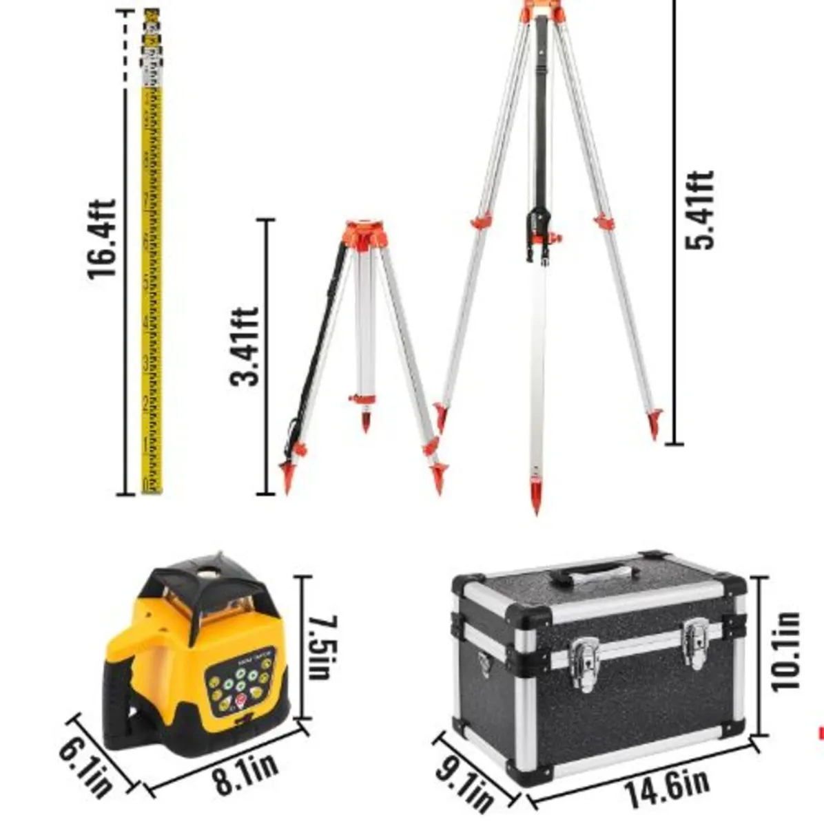 Rotary Green Laser Kit 500M+1.65M Aluminum Tripod - Image 2
