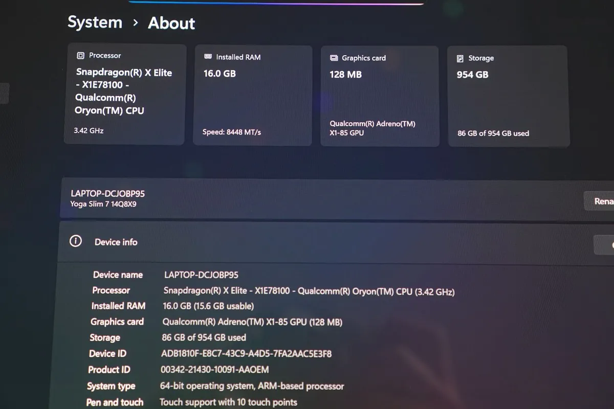 Lenovo Yoga Slim 7 14.5" 3K OLED Touch | X Elite - Image 2