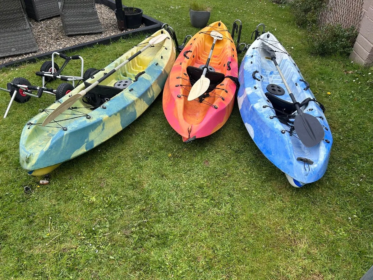 3 Kayaks + Bundle (seats/paddles/rack/trolleys) - Image 2