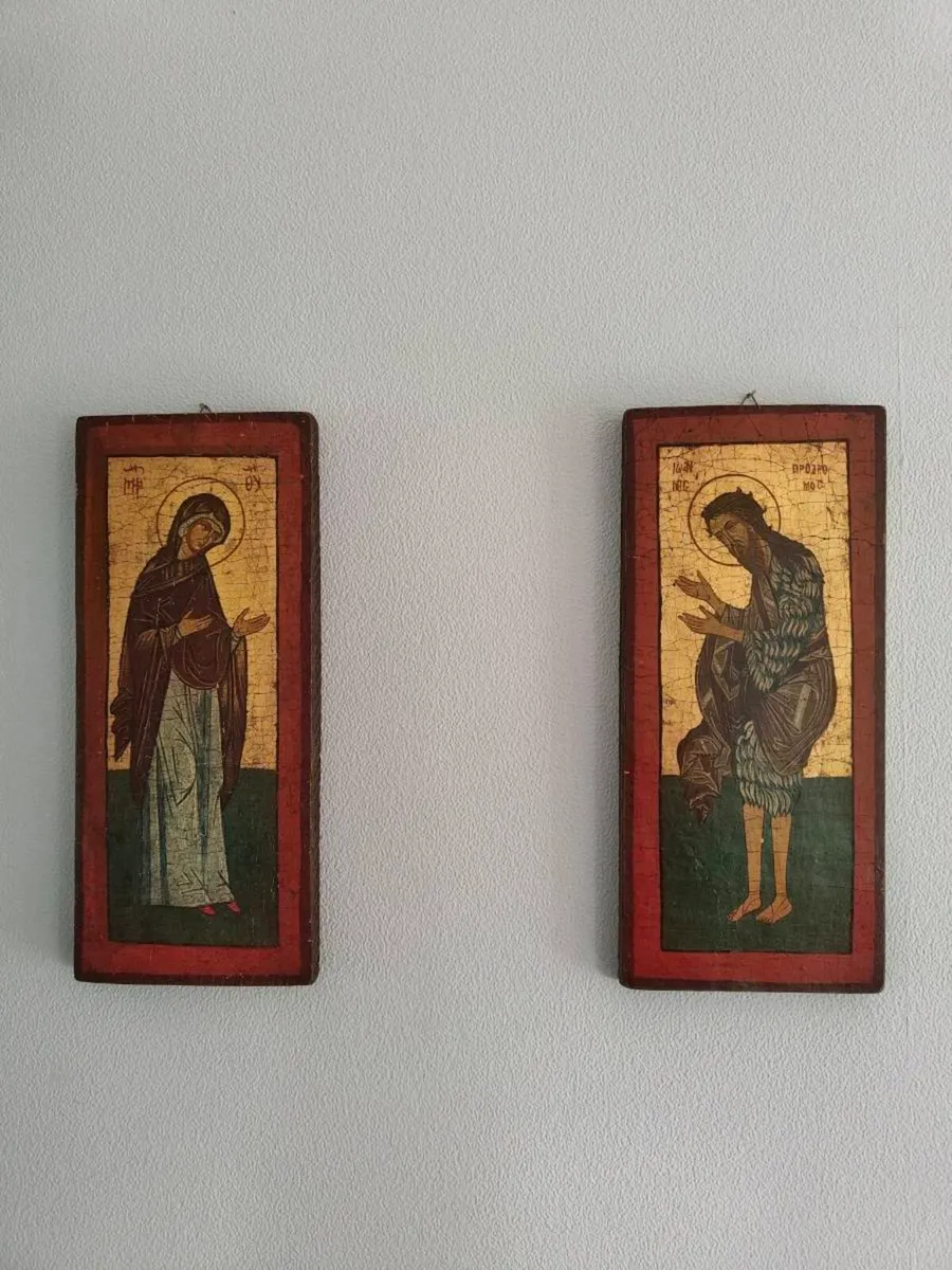 Old - Virgin Mary and John the Baptist Icons - Image 1