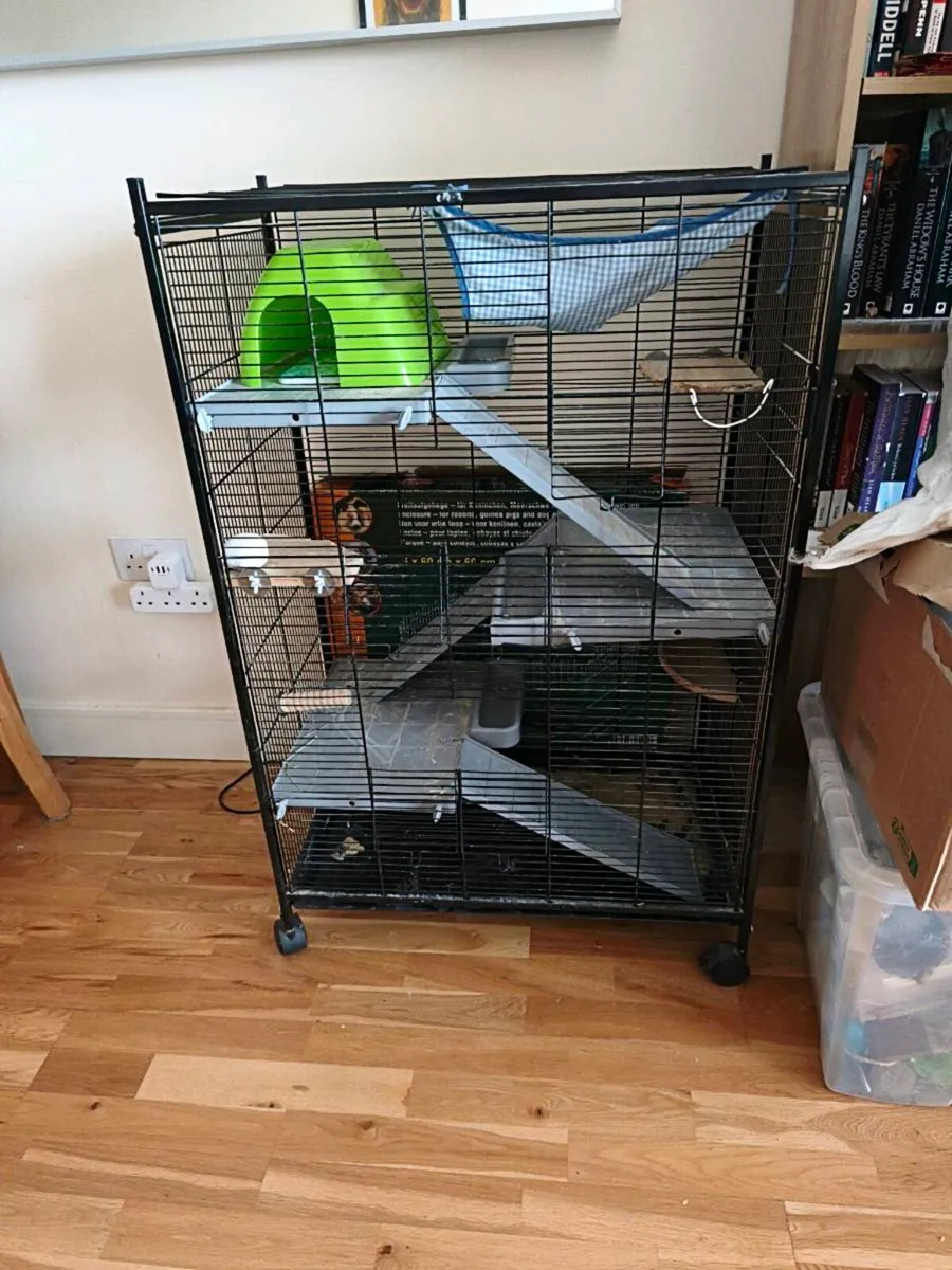 Used small pet cage/starter pack - Image 1