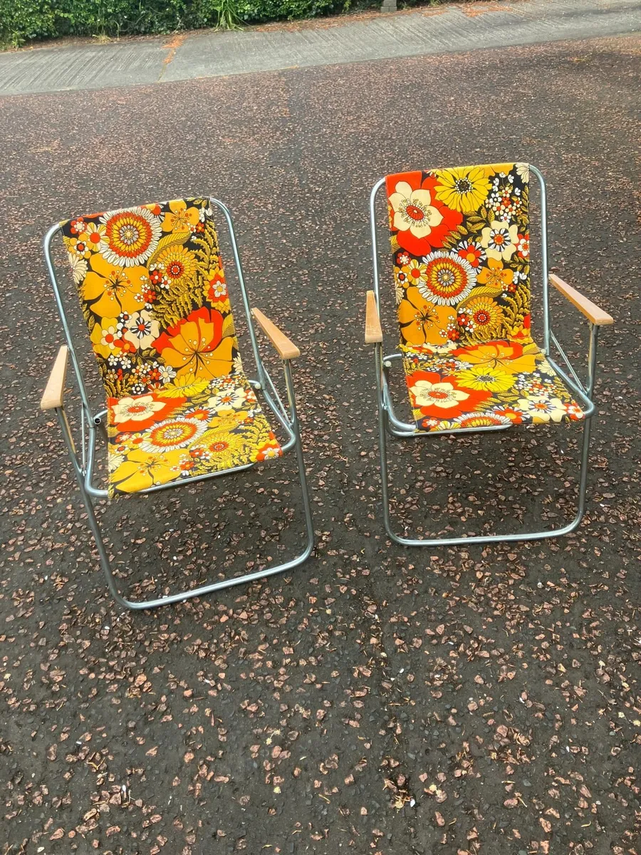 Retro vintage deck chairs - Image 1
