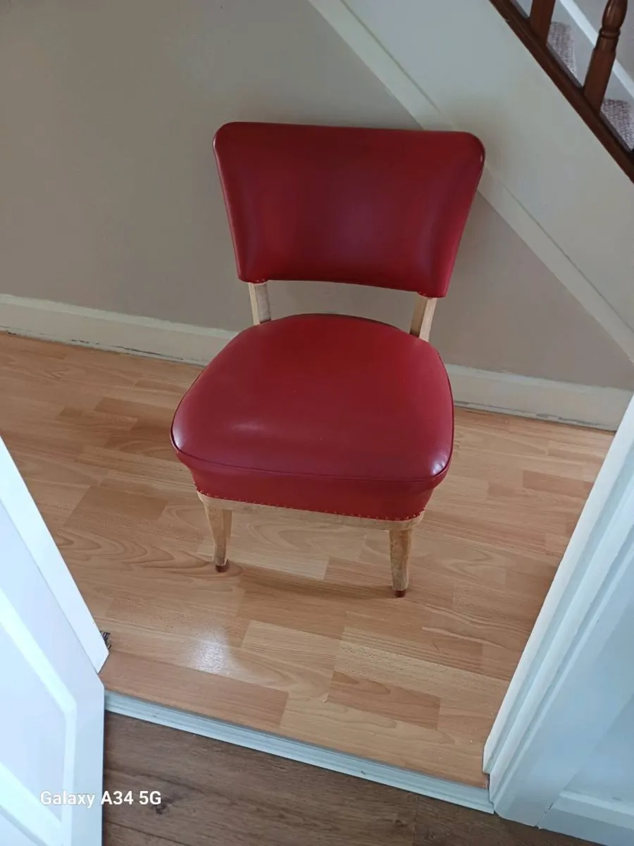 Free red leather broken chair - Image 1
