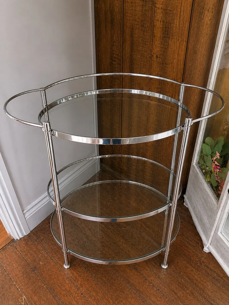 Silver drinks trolley