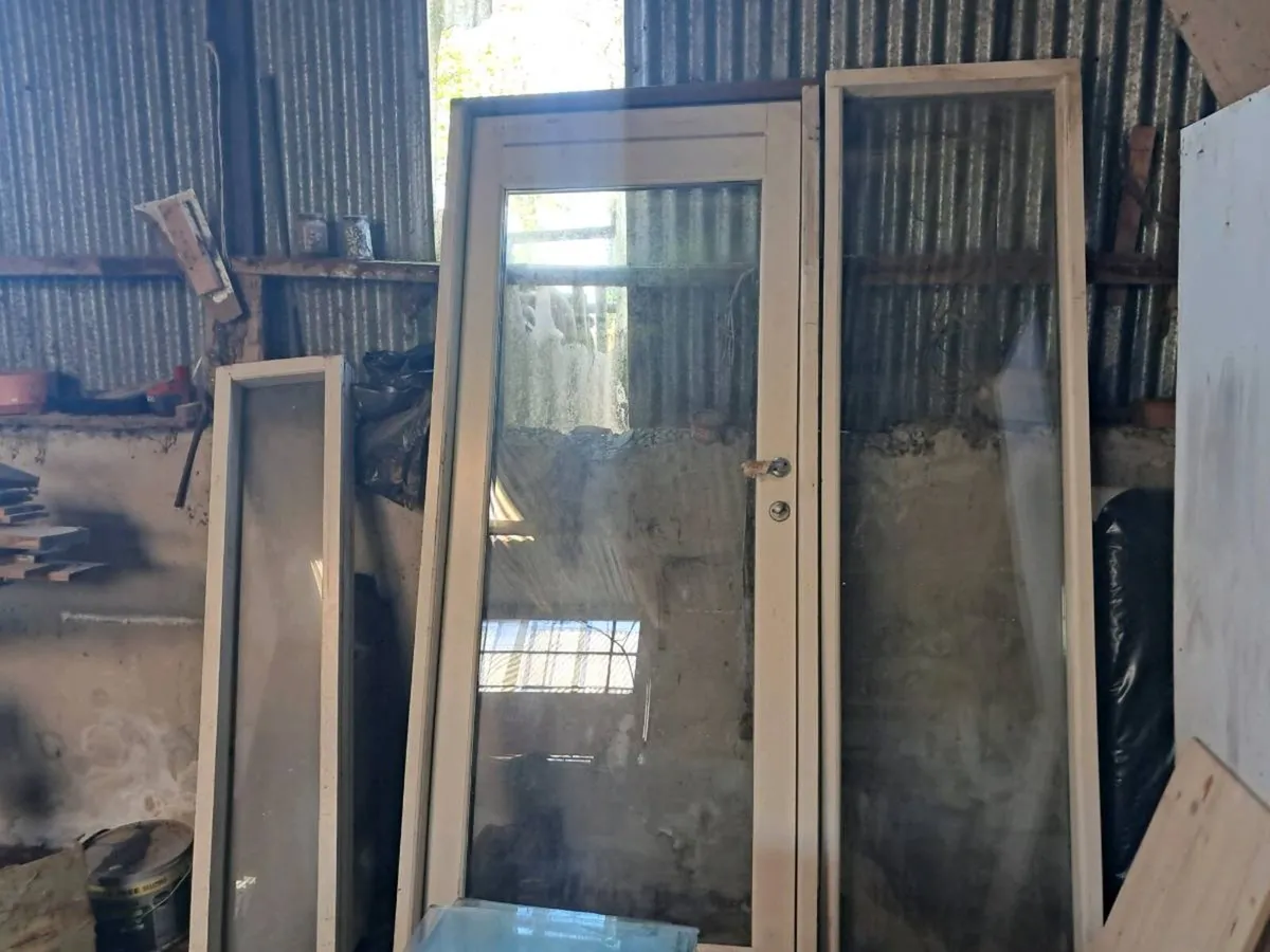 Large painted wooden door - Image 1