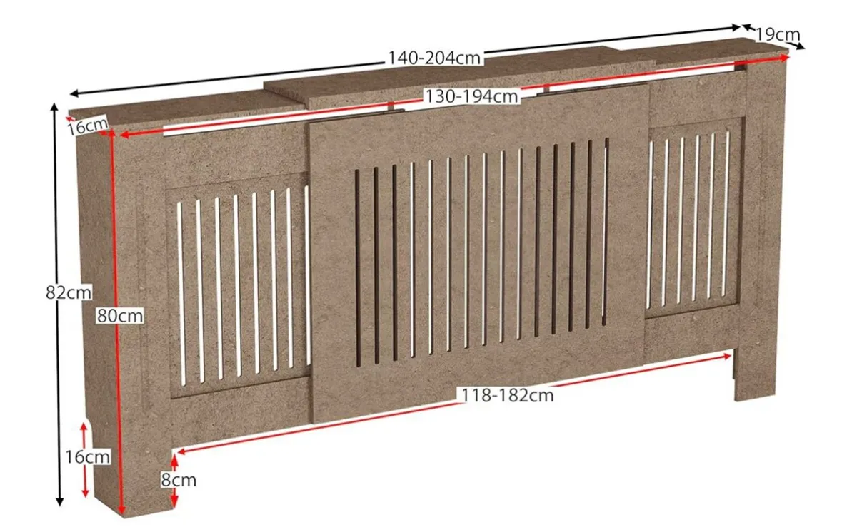 Adjustable Unfinished Radiator Cover - Image 2