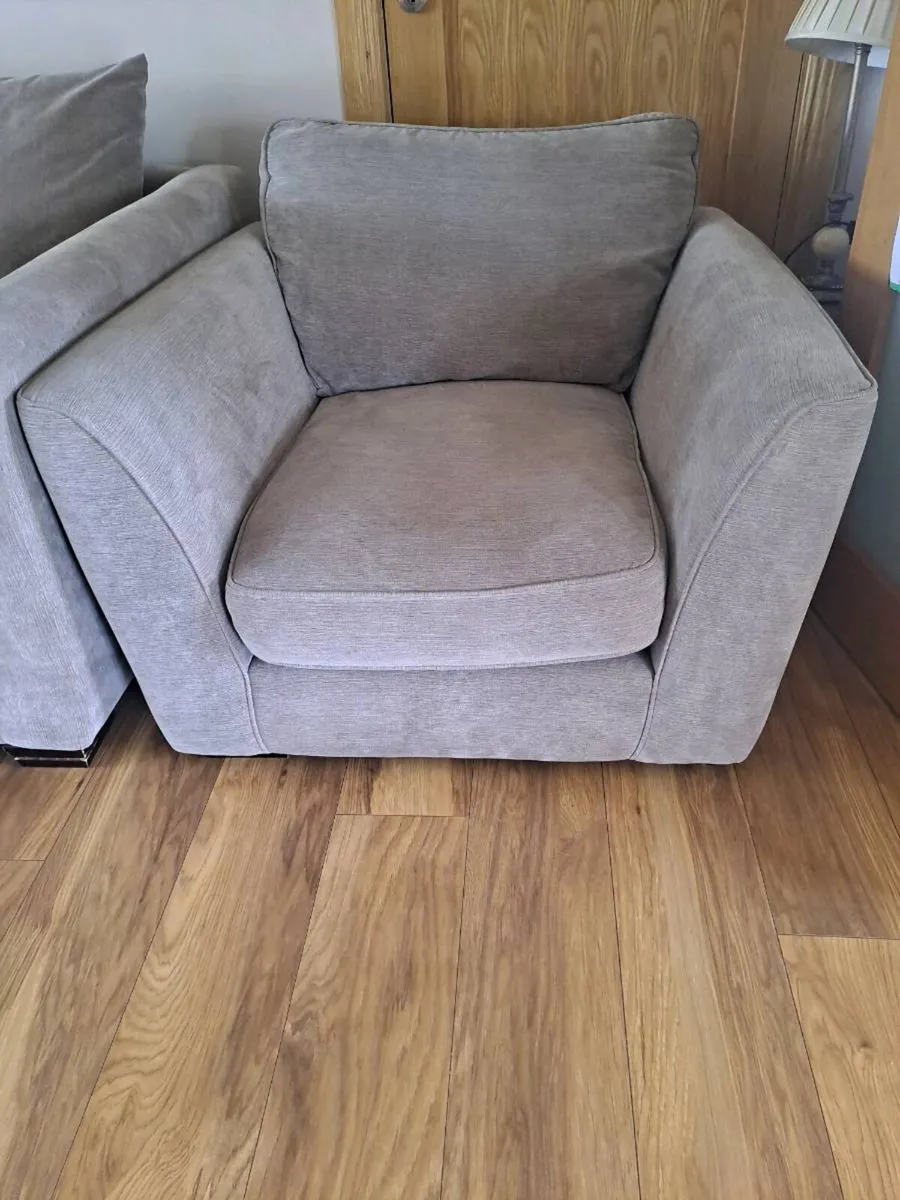 L shaped couch & arm chair - Image 2