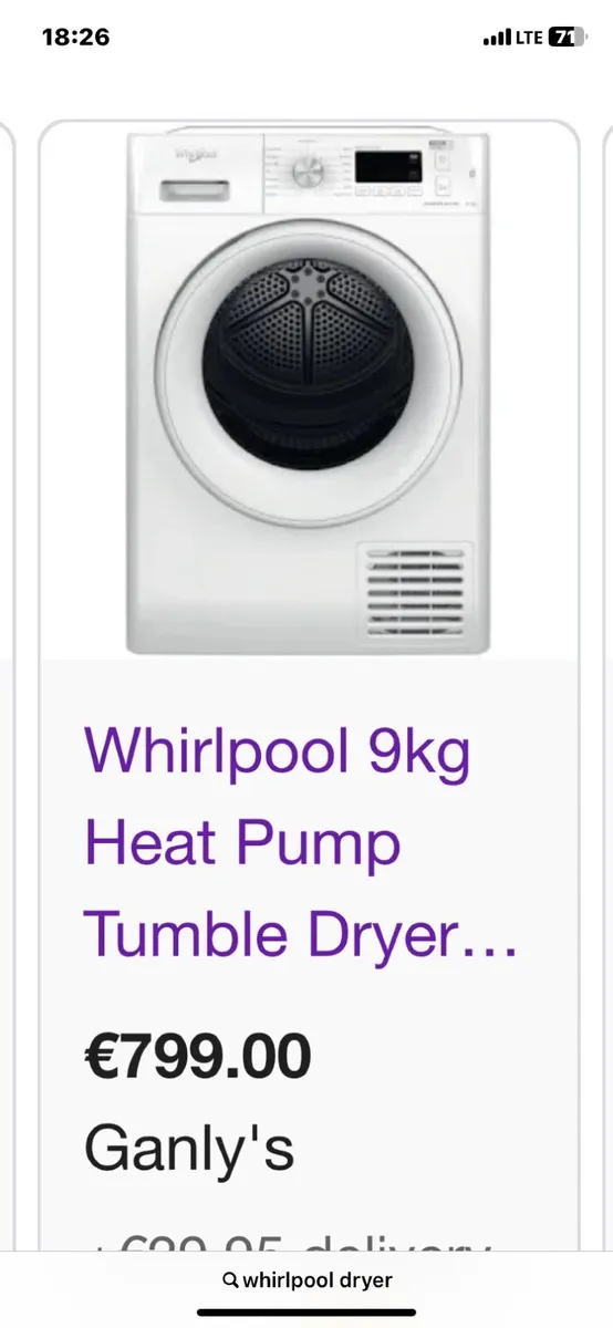 Whirlpool 6 sense Condenser dryer 9kg - Image 3