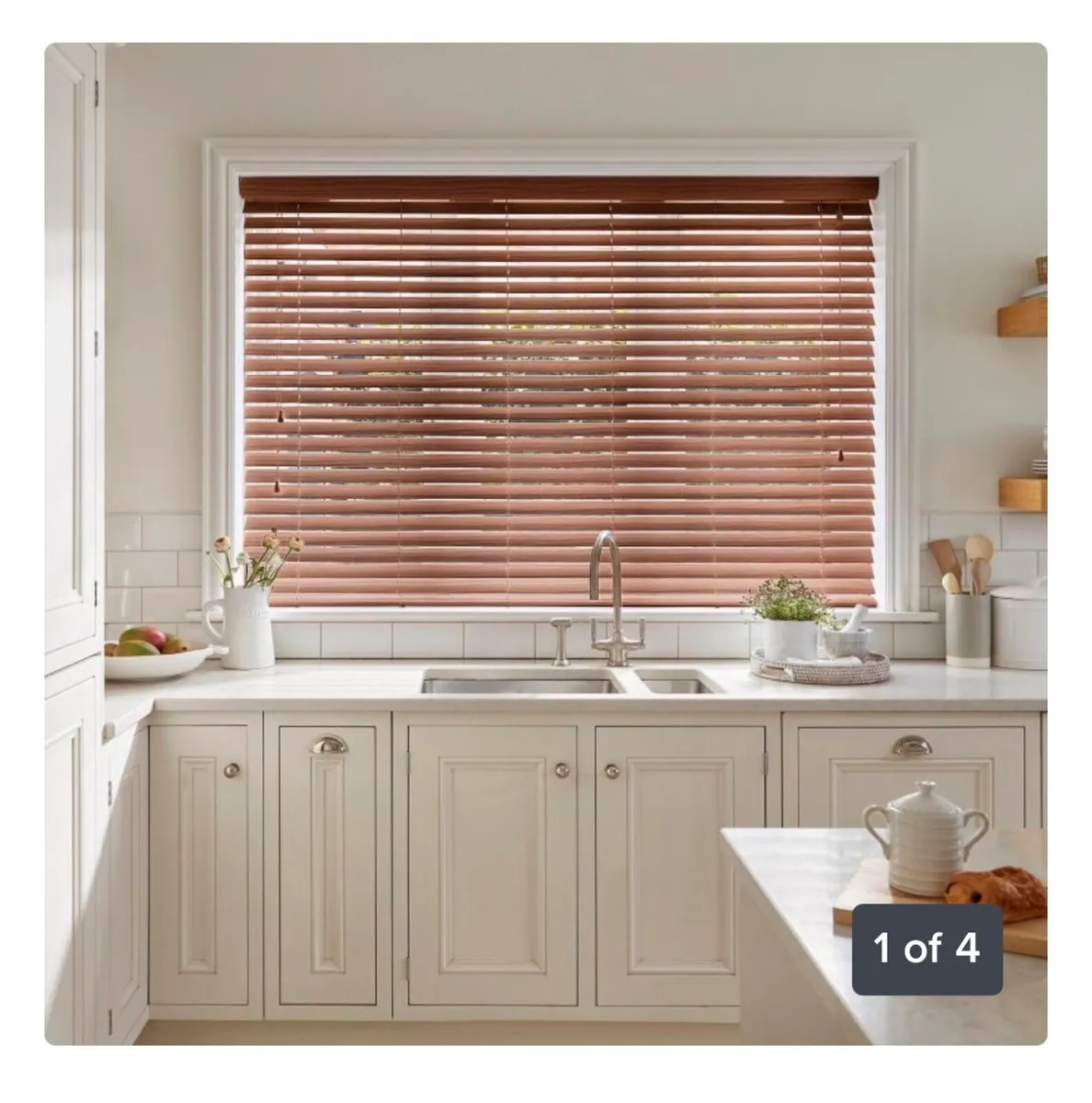 7x Venetians faux wood burnt wood - Image 1