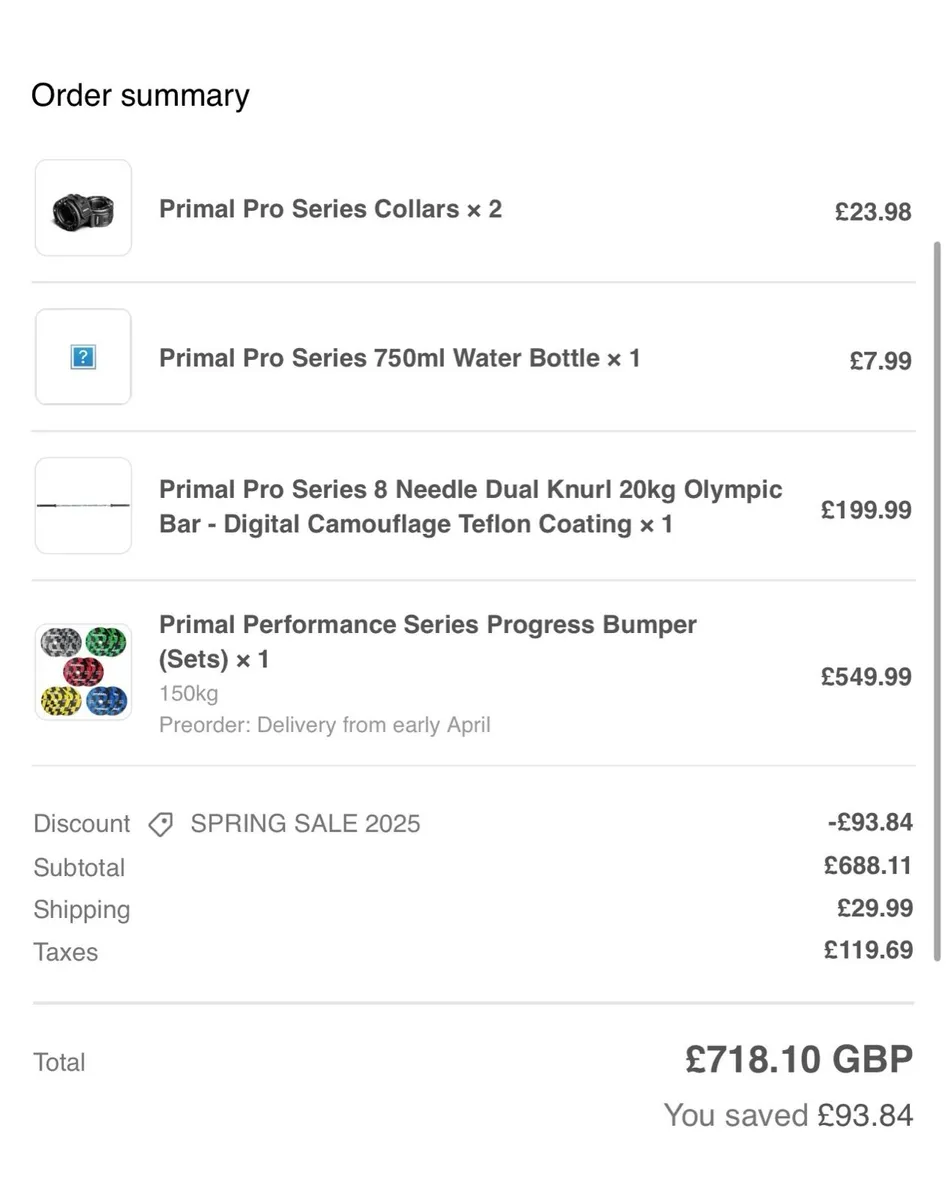 Primal 150kg Bumper plate set and barbell - Image 4