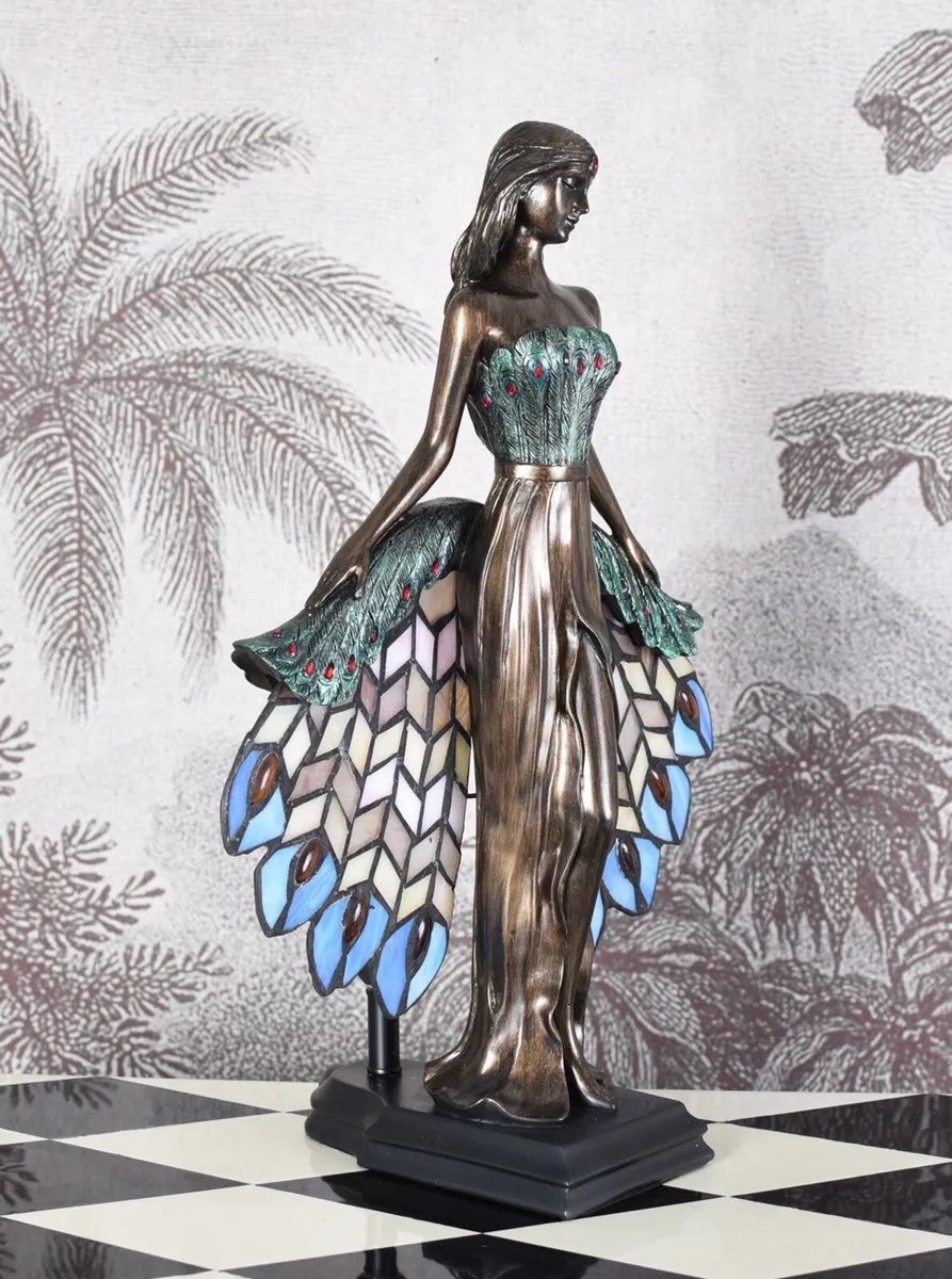 Art Nouveau Villa Tiffany Table Lamp Handcrafted S - Image 2