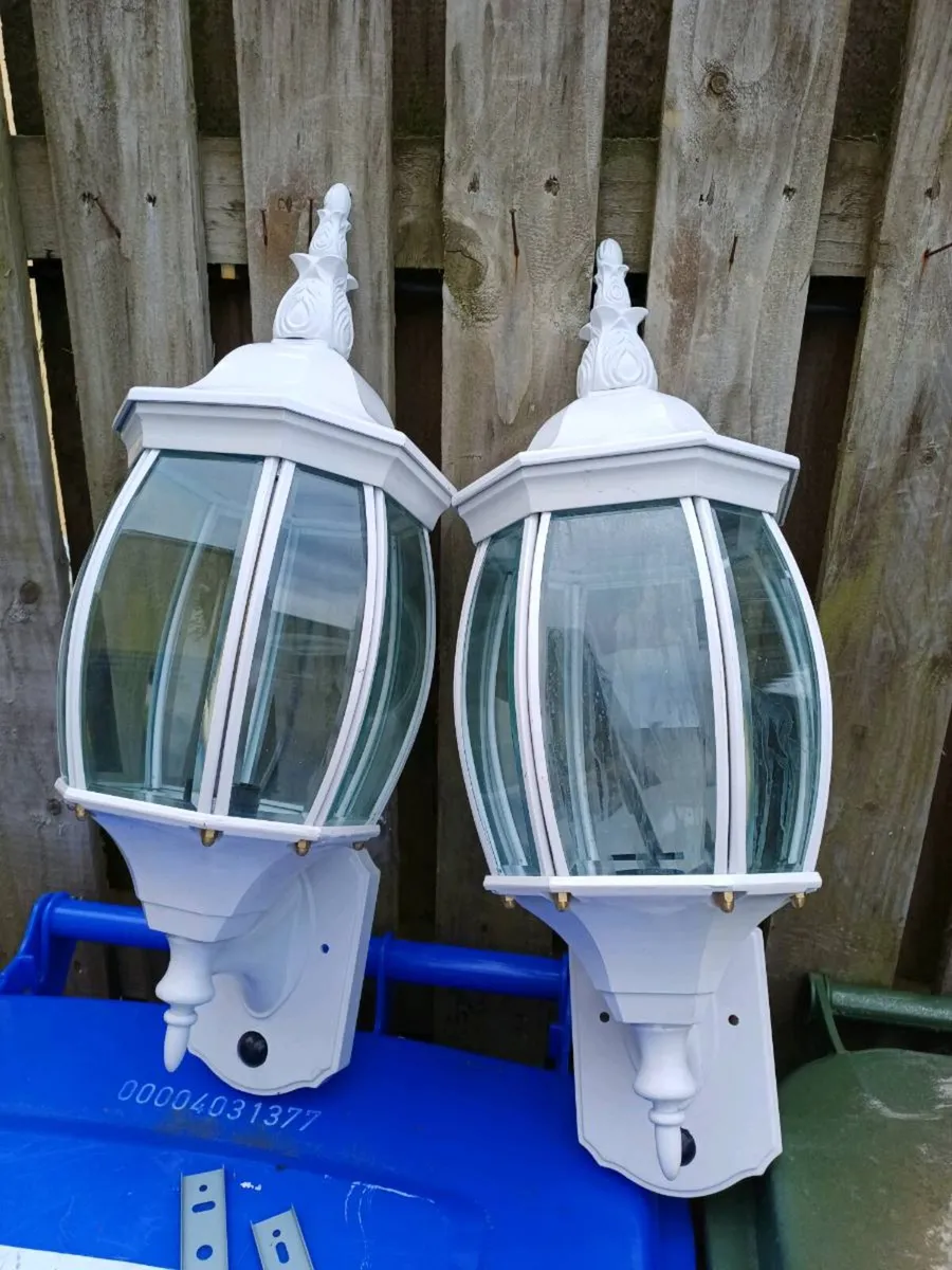 Large Vintage Outdoor Aluminium Wall Lanterns - Image 4