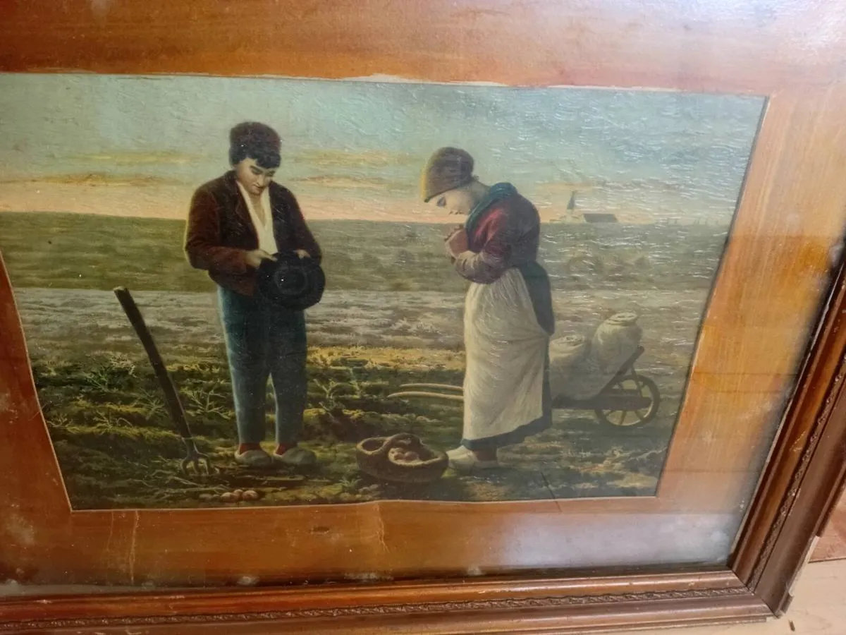 vintage raised prints the angelus and the gleaners - Image 2