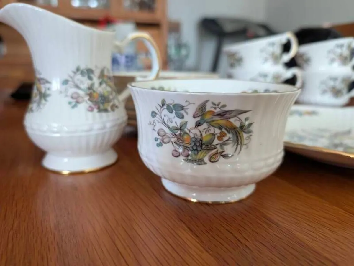 Rare 21pc Royal Tara "Birds and Fruit" Tea Set - Fine Bone China, Made in Galway - Image 2