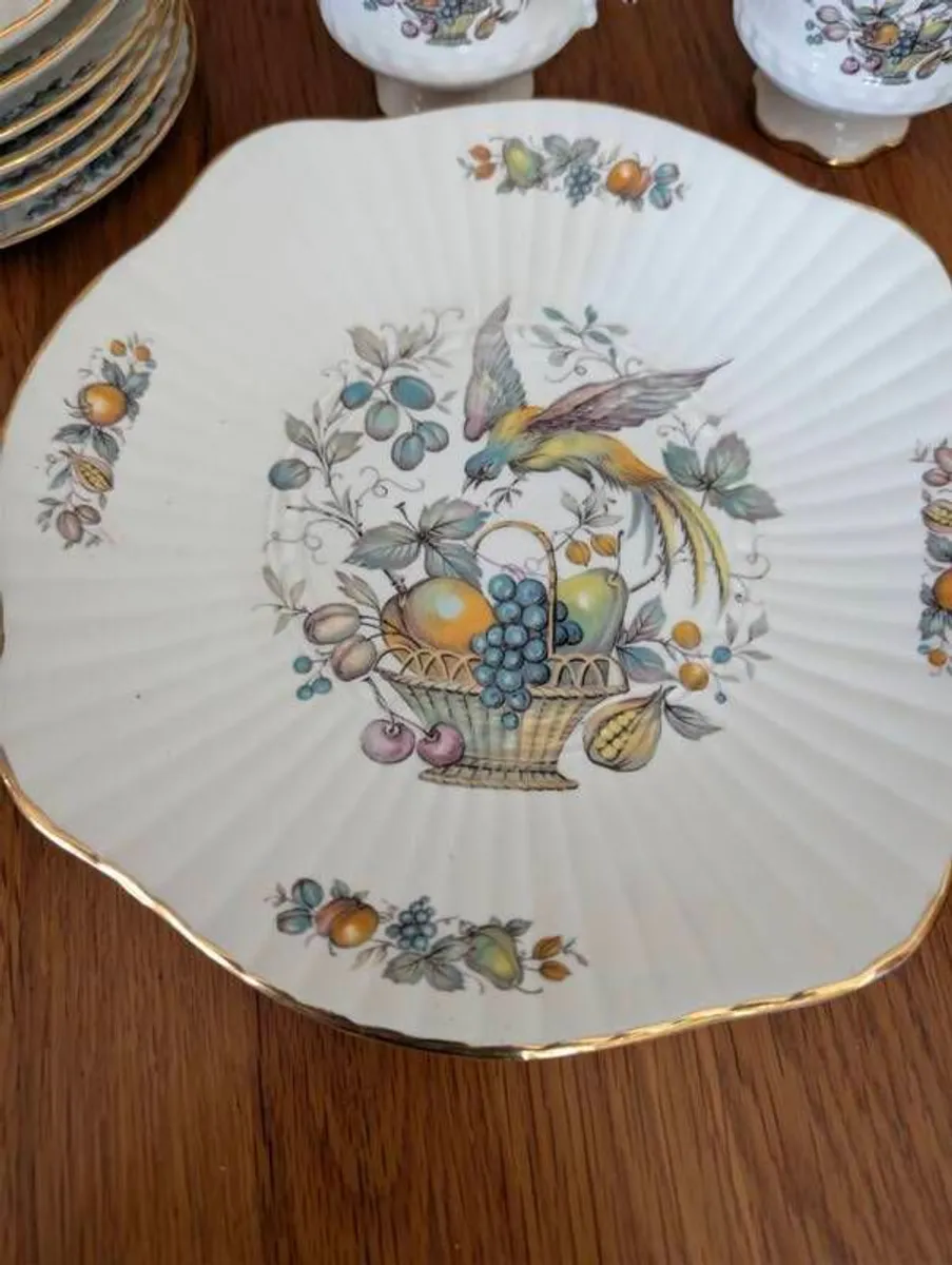 Rare 21pc Royal Tara "Birds and Fruit" Tea Set - Fine Bone China, Made in Galway - Image 3