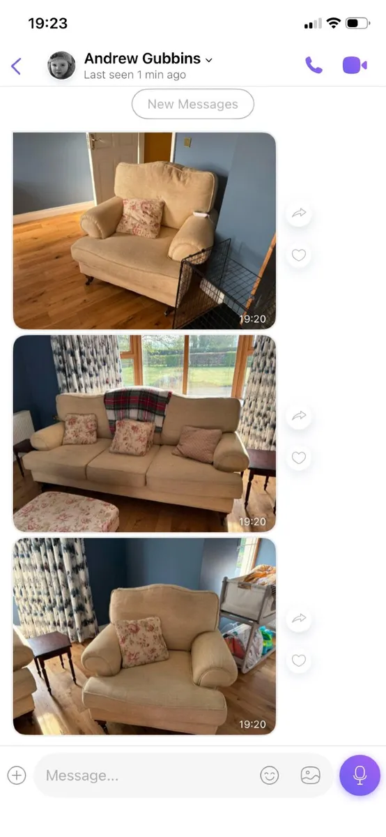 Three piece suite of furniture - Image 1