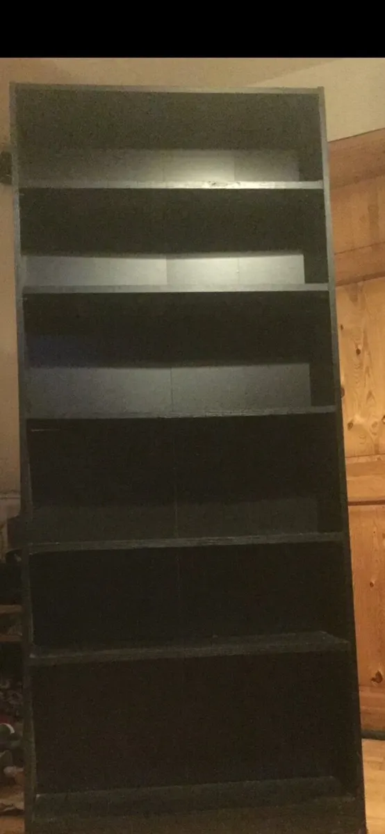 Black shelving unit