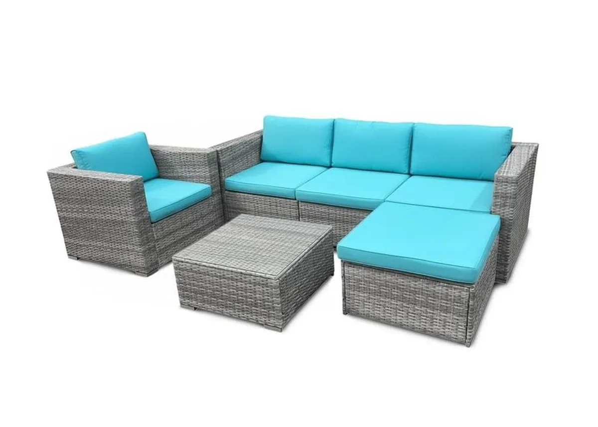 Bora Bora Garden Sofa Set Rattan Outdoor Furniture with Table, Chair & Footstool Patio Garden Furniture - Image 3