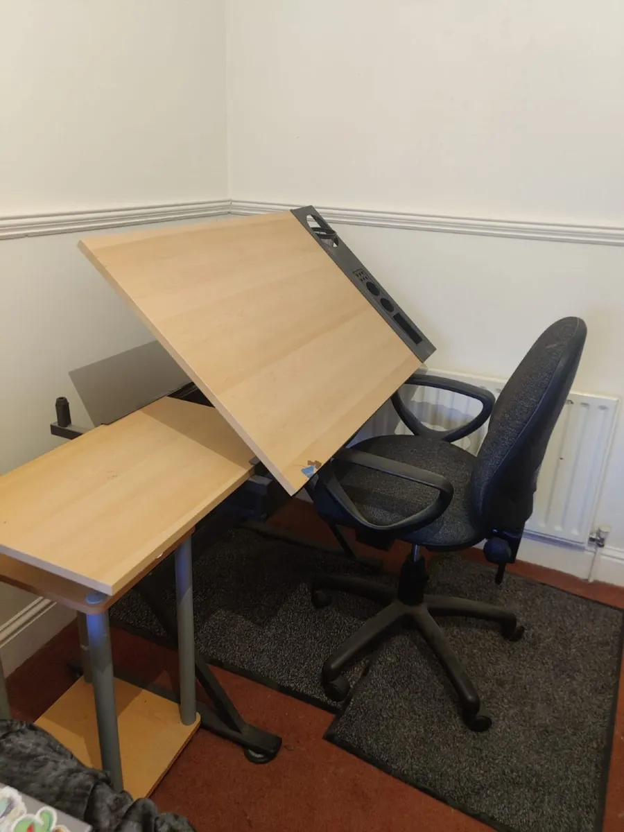 Draftmans table and office chair