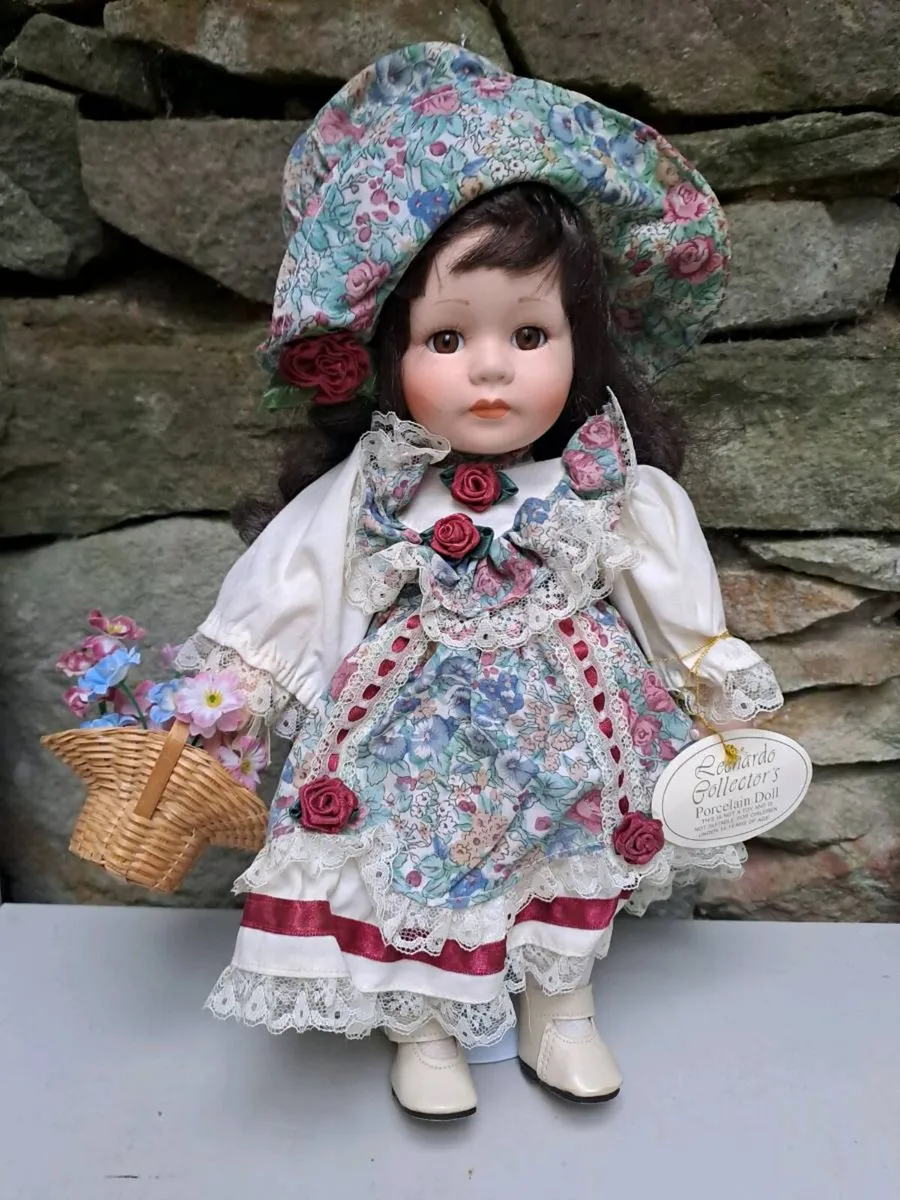 Leonardo Porcelain Doll Charlotte Vintage Floral - Image 1