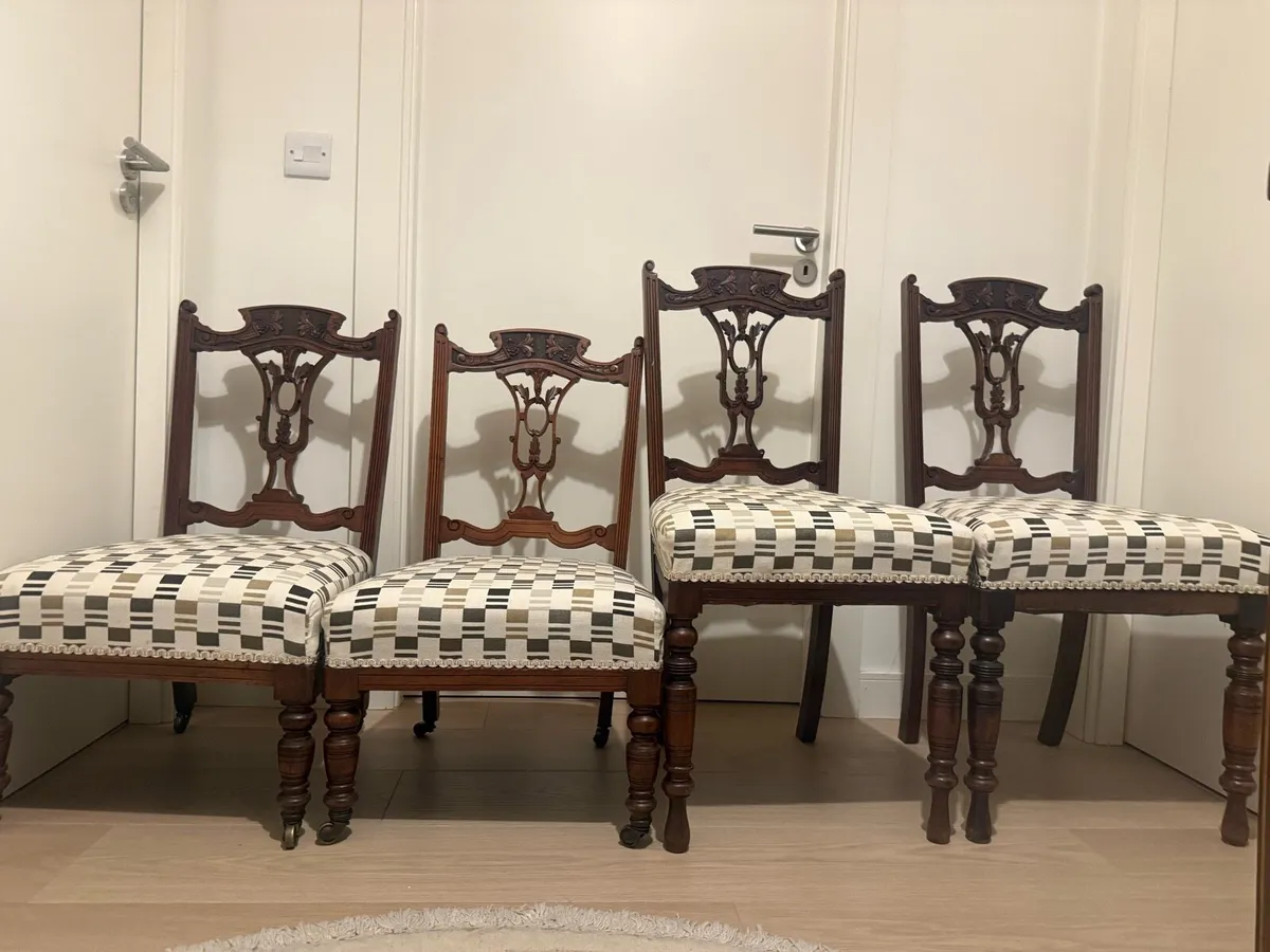 4 Recovered Antique chairs (2 x nursing &2 dining) - Image 1