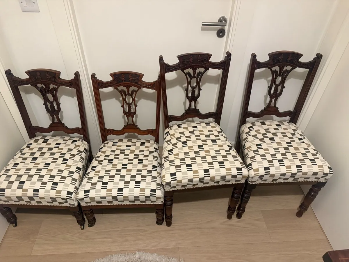 4 Recovered Antique chairs (2 x nursing &2 dining) - Image 2