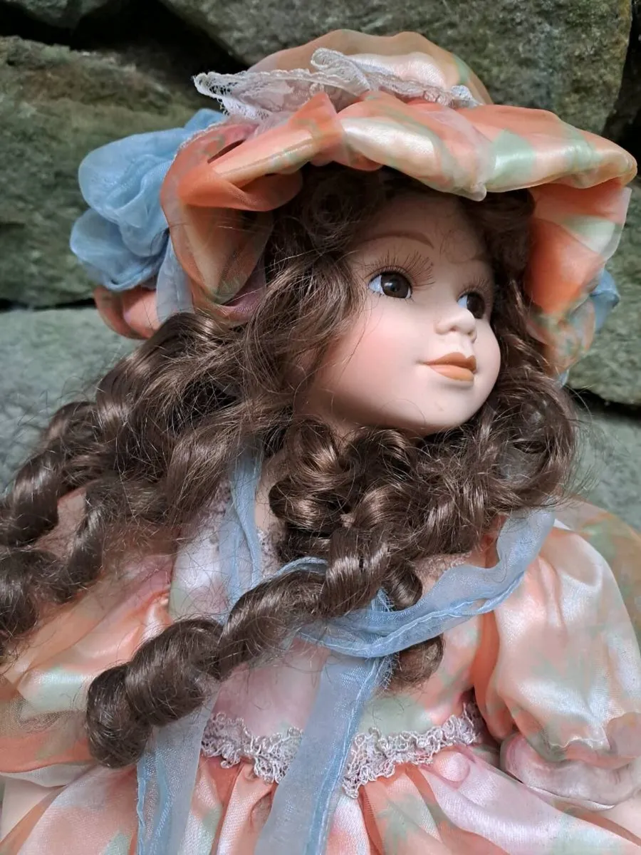 Large Vintage Porcelain Doll Vintage - Image 2
