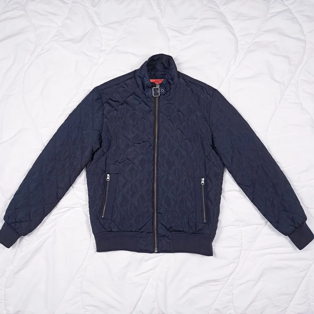 6th Sense Navy Blue Quilted Jacket Mens L - Image 1